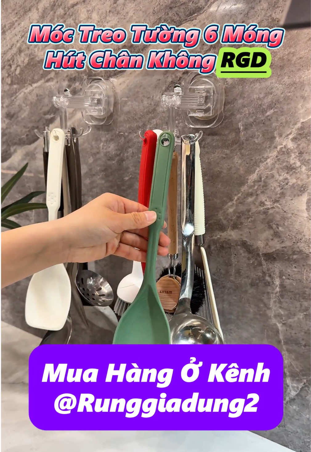 Móc treo tường 6 cạnh hút chân không - Lắp đặt không cần khoan đục hay dính keo #sanphamxuhuong #housecare #xuhuongtiktok #runggiadung2 #moctreotuonghutchankhong #moccochuttuong 