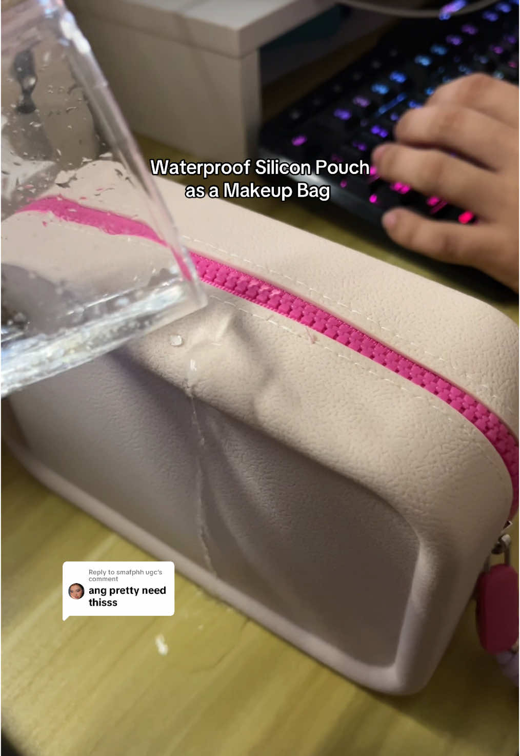 Replying to @smafphh ugc one of my best TikTok purchases is this silicone pouch that I use as a makeup bag. #siliconepouch #siliconebag #makeupbag #makeuppouch #makeupkit #waterproofbag 