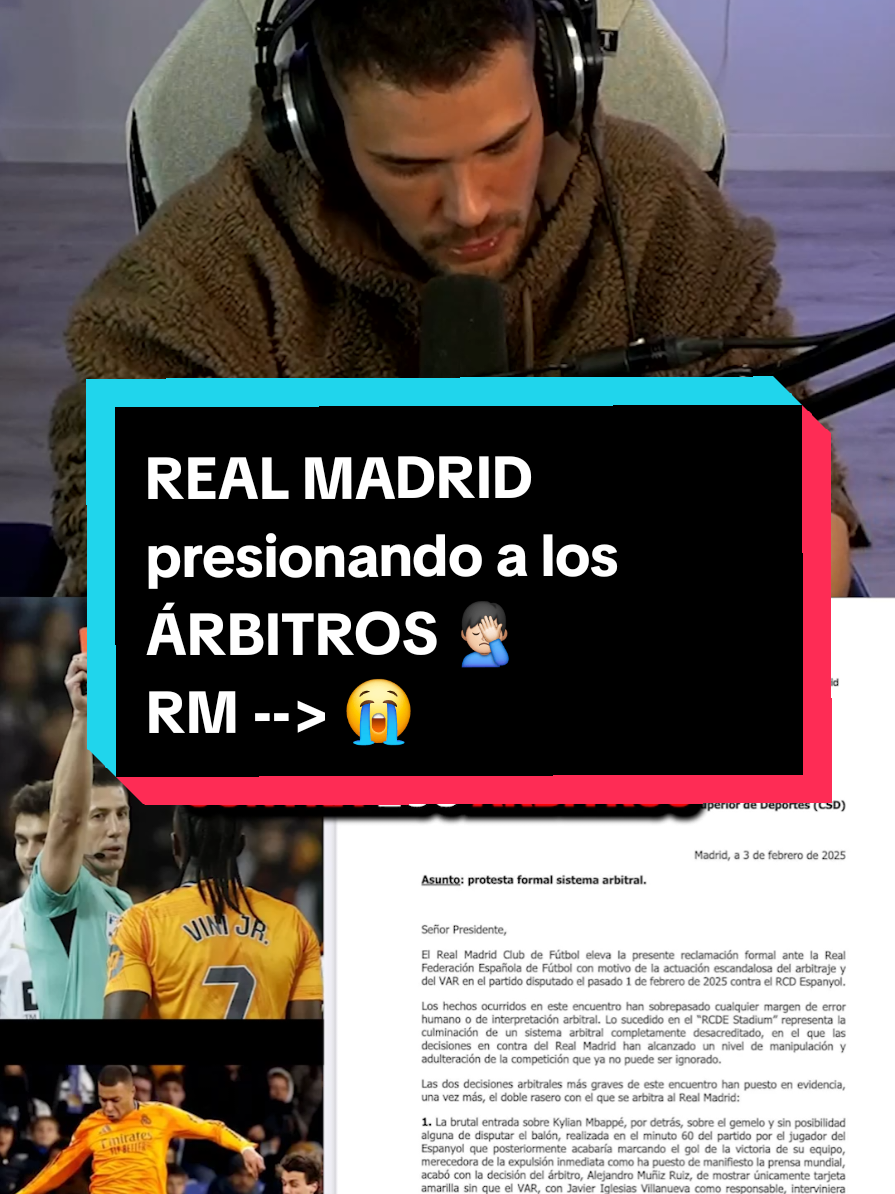 El #realmadridfc no puede caer así de bajo. Carta en contra de los árbitros, mi opinión👆🏻 #laliga #arbitro #futbol⚽️ #var #danibet 
