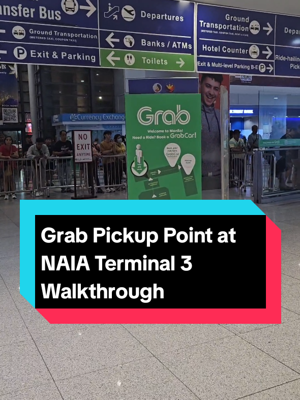 How to Get to the Grab Pickup Point at NAIA Terminal 3 Philippines. Someone asked if it was a long walk from the arrivals area, so here's a walkthrough. No cuts, no edits on the duration. It only took me 3 minutes to walk there, and I have short legs lol. #naiaterminal3 #grabpickup #grabph #grabphilippines #naiaairportmanila #manila #manilaphilippines 