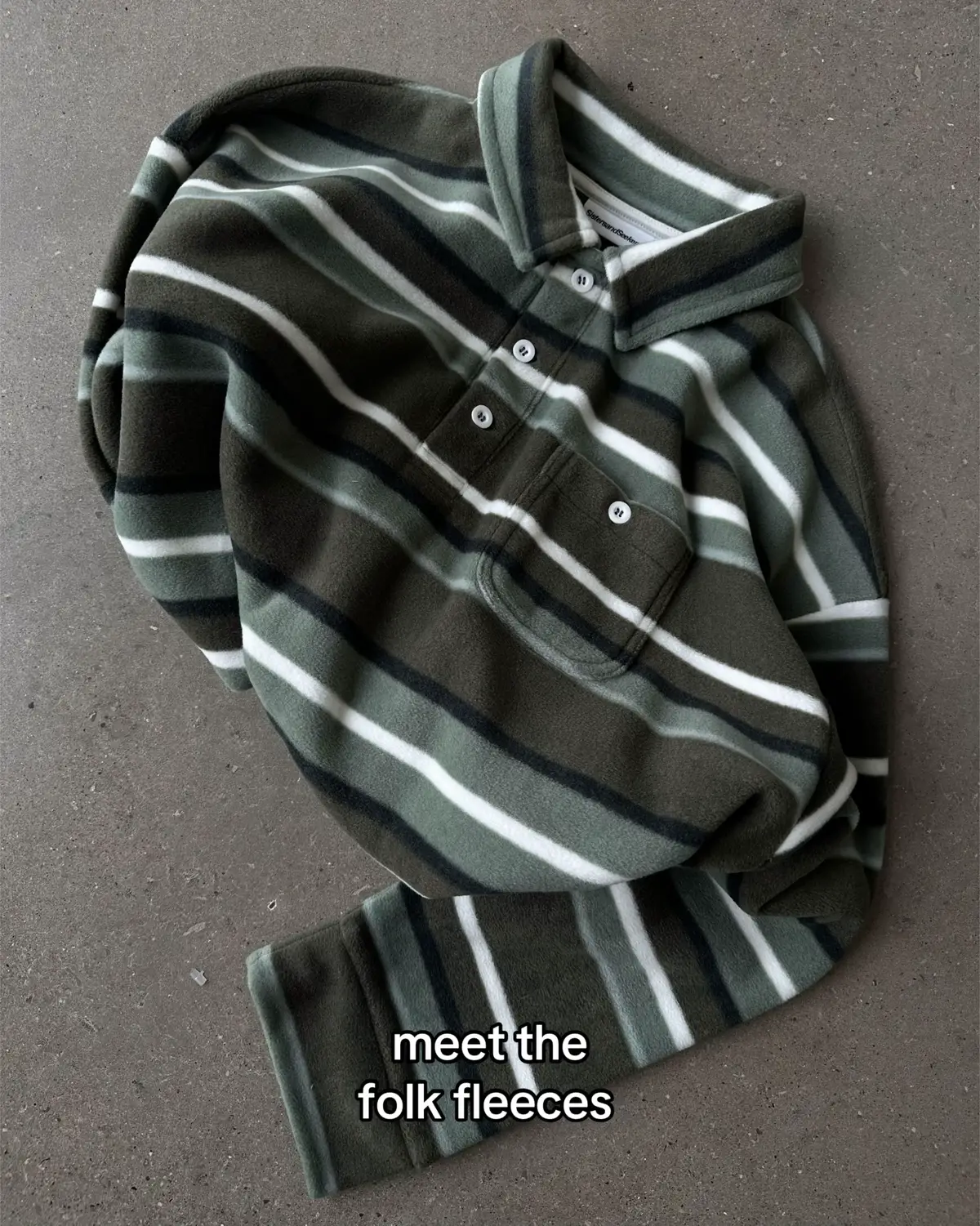 introducing the folk fleece shirt in bunny and khaki stripe. launching soon #sistersandseekers #sistersandseekershoodie #sistersandseekersknit 