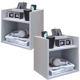 🚨Conjunto 2 Mesas de Cabeceira Suspensa com Nicho 🔥 