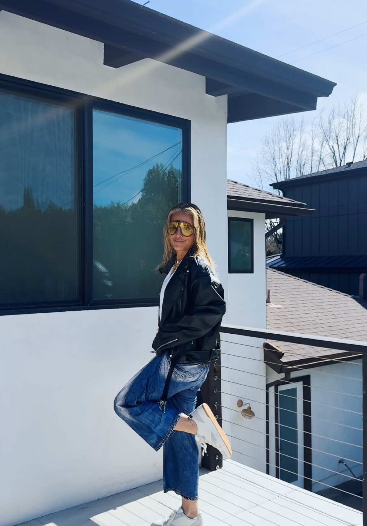 These pants had me at jeans that feel like sweatpants.. say no more! 🥰 Today’s OOTD: head-to-toe Amazon paired with my new Keds + jacket from Shop We Wore What use code CAROLINE15 for 15% off ♥️  Choose Happy! Choose You! Yes You Can! Get Up. Get Dressed. Let’s Do This!💋  #midlifewomen #midlifejourney #midlifemagic #midlifewellness #midlifereinvention #midlifeawakening #OOTD 