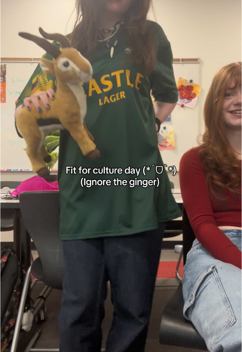 Representing South Africa! » don't mind her she's just like that @˚₊‧꒰ა 𝐡𝐚𝐲𝐡𝐚𝐲 ໒꒱ ‧₊˚  #cultureday #school #highschool #spiritweek #dressup #southafrica #capetown #fyp #foryou #funny 