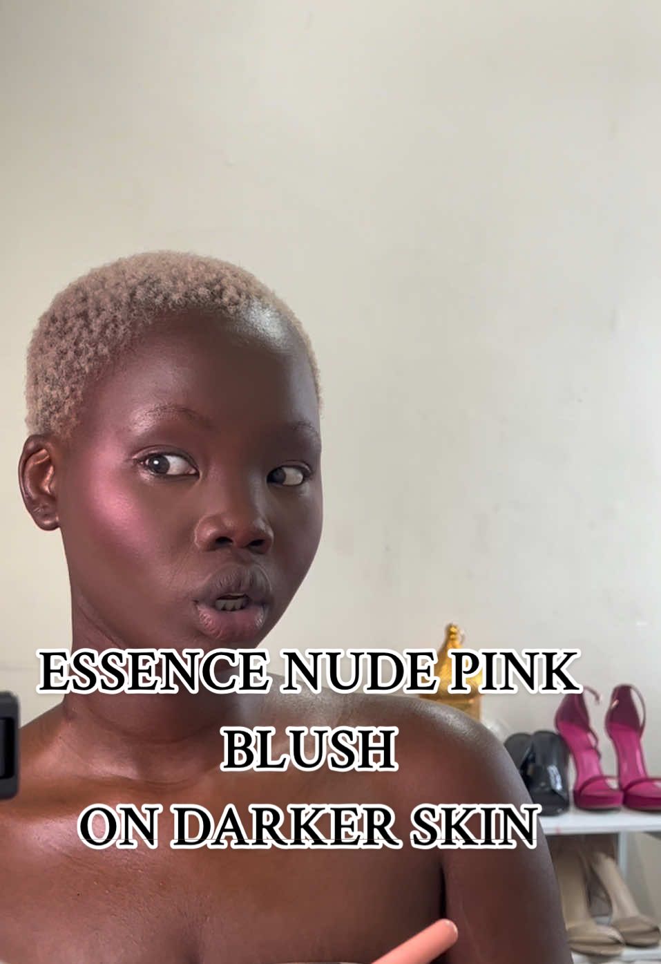 Replying to @ultraviolet__14  @essence cosmetics nude pink blush!! Works perfect on darker skin I love the pigment 😍#darkskinmakeup #darkskinblush #pinkblush #essencecosmetics #makeup #makeupdrugstore 