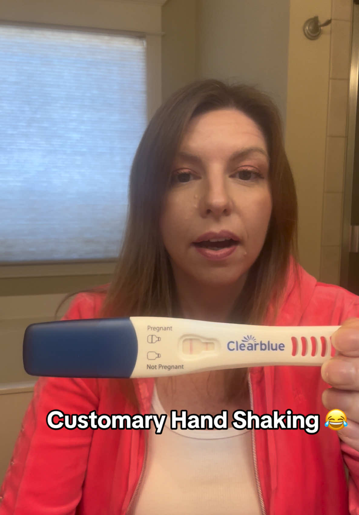 Watch me take a pregnancy test in my bright pink Paris Hilton tracksuit. January 1, 2025. #pregnancyover40 #42andpregnant #pregnancytest 