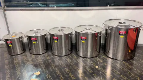 Các mẫu nồi inox dung tích từ 20-30-50-70-100-170L cho các bác lựa chọn đây ạ. #noiinox #noiham #inox #baoan #tet2025 