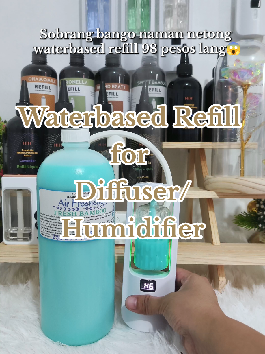 Sobrang bango naman netong waterbased refill 98 pesos lang😱✨ #waterbased #refill #diffuser #humidifier #waterbasedrefillfordiffuser 