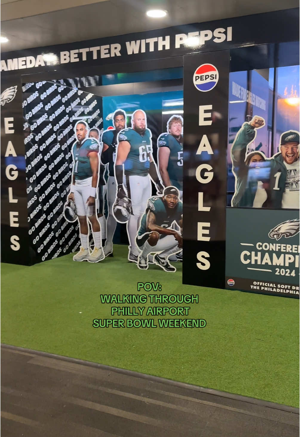 Phl ready for the Super Bowl 🦅 #phlairport #philly #eagles #superbowlweekend #flightattendantlife 