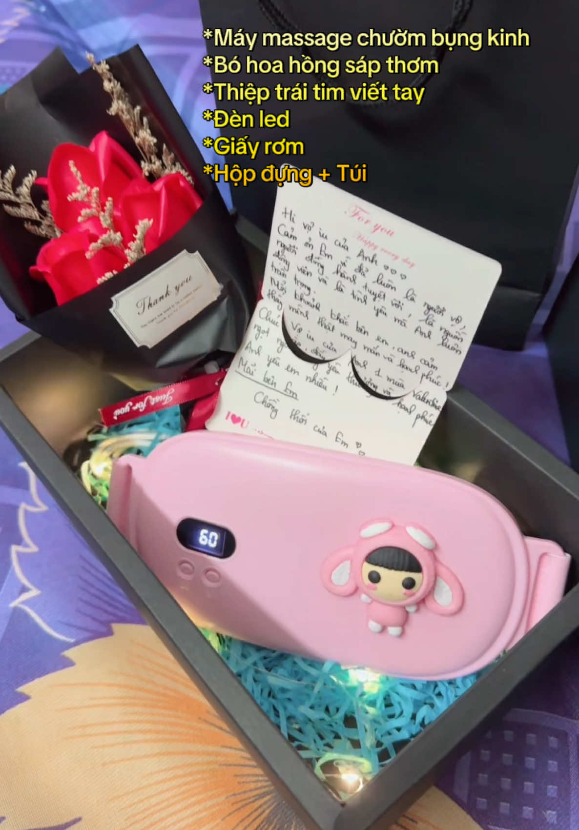 Set quà máy massage chườm ấm bụng kinh, có thiệp viết tay ý nghĩa, set quà tinh tế 10 điểm #quatangnguoiyeu #quatangbangai #setqua #quatang #maymassage #massagebungkinh #chuombungkinh #maychuomam #daimassage #xuhuong #viral 