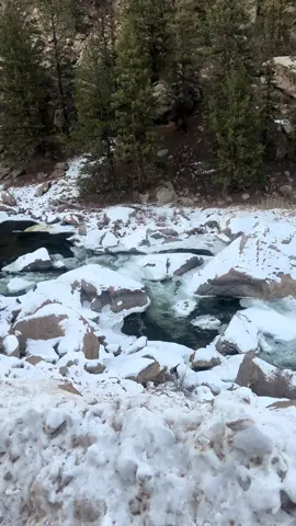 the river rushing so beautifully under the snow.. what a dream to see! I love living in Colorado 🤩 . . . . #colorado #coloradolife #coloradoadventures #snow #river #snowyriver #nature #naturelover 