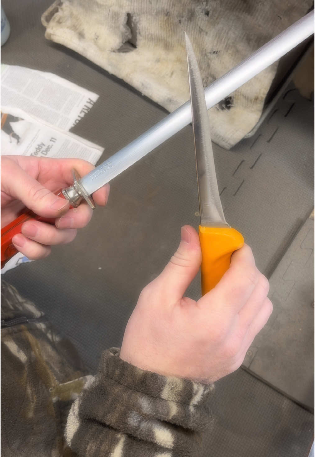 Boning knife for a local butcher is now refreshed and ready to get back to work!  #sharpening #sharpenersoftiktok #sharpener 