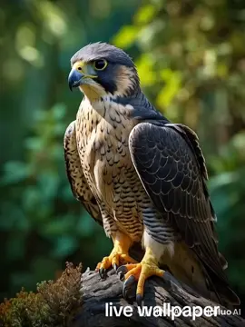 خلفية حية لطائر جارح يجلس على غصن شجرة #طائر #حيوان #طبيعة #خلفية_جوالك 