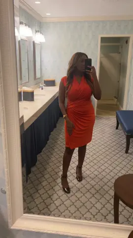 Broke out this gorgeous Ralph Lauren orange dress for a board meeting! 🍊✨ • • • • • • • • • #fashion #style #shopping #ralphlauren #dress #orangedress #corporatefashion #corporateoutfit how to dress cute corporate dress outfit what to wear to work #luxury #luxuryfashion #luxurystyle #fashiontiktok #fashionstyle 