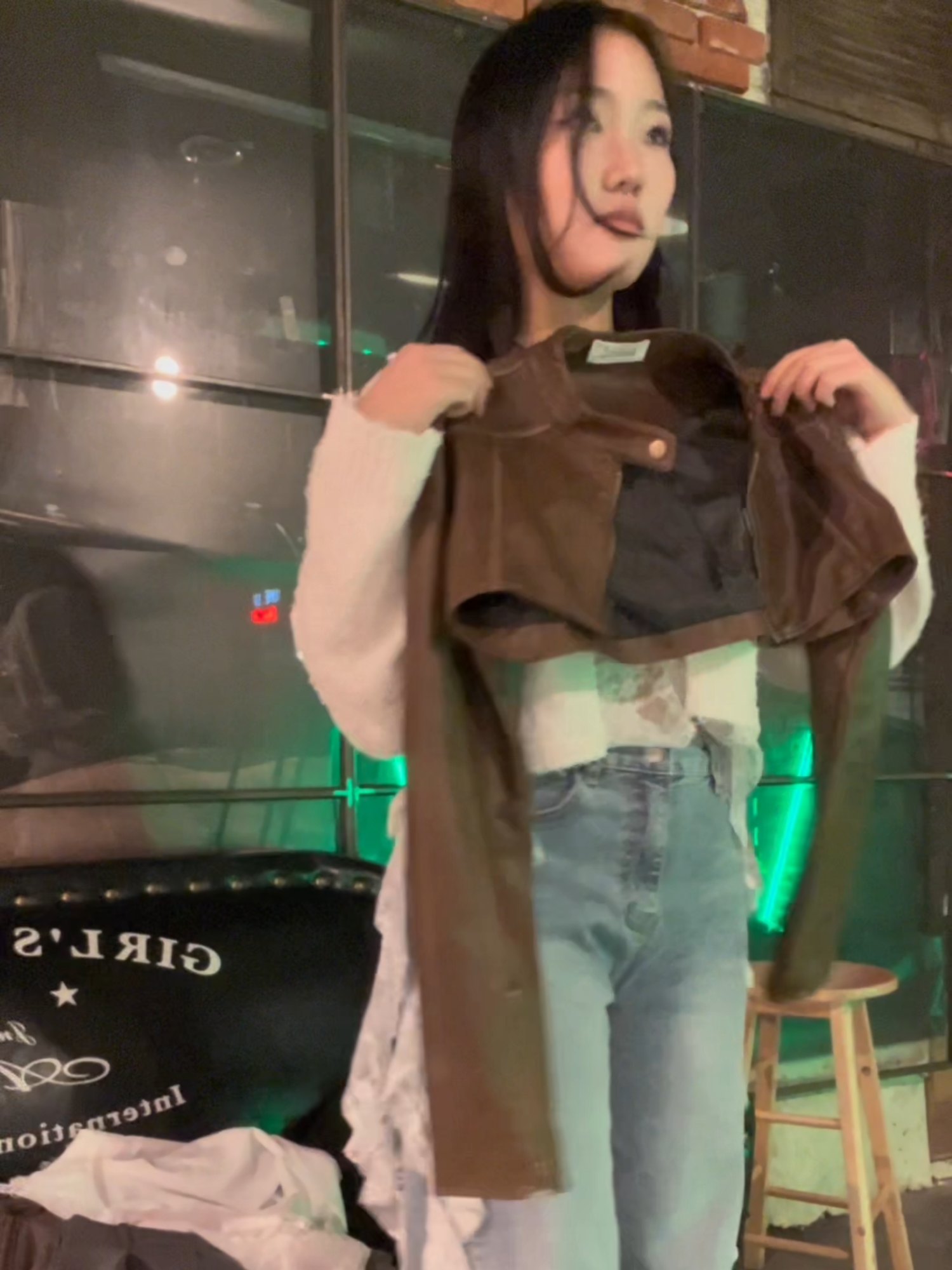 Sometimes the clothes just choose you… and a leather jacket never gets it wrong. <3 #lewkin #lewkinoutfits #lewkinfashion #koreanfashion #acubi #acubifashion #acubigirl #kpopfashion #leatherjacket #genzoffice #genz #fashion #OOTD #chosenone