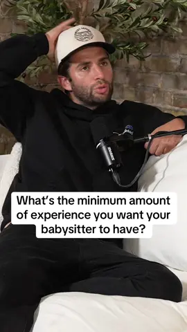 Parents - how much experience should your babysitter have in order for you to feel comfortable?!👇 (And why is it more than 1 time but less than 10? 😂) #twoparentsandapod #podcast #newparents #babysitter