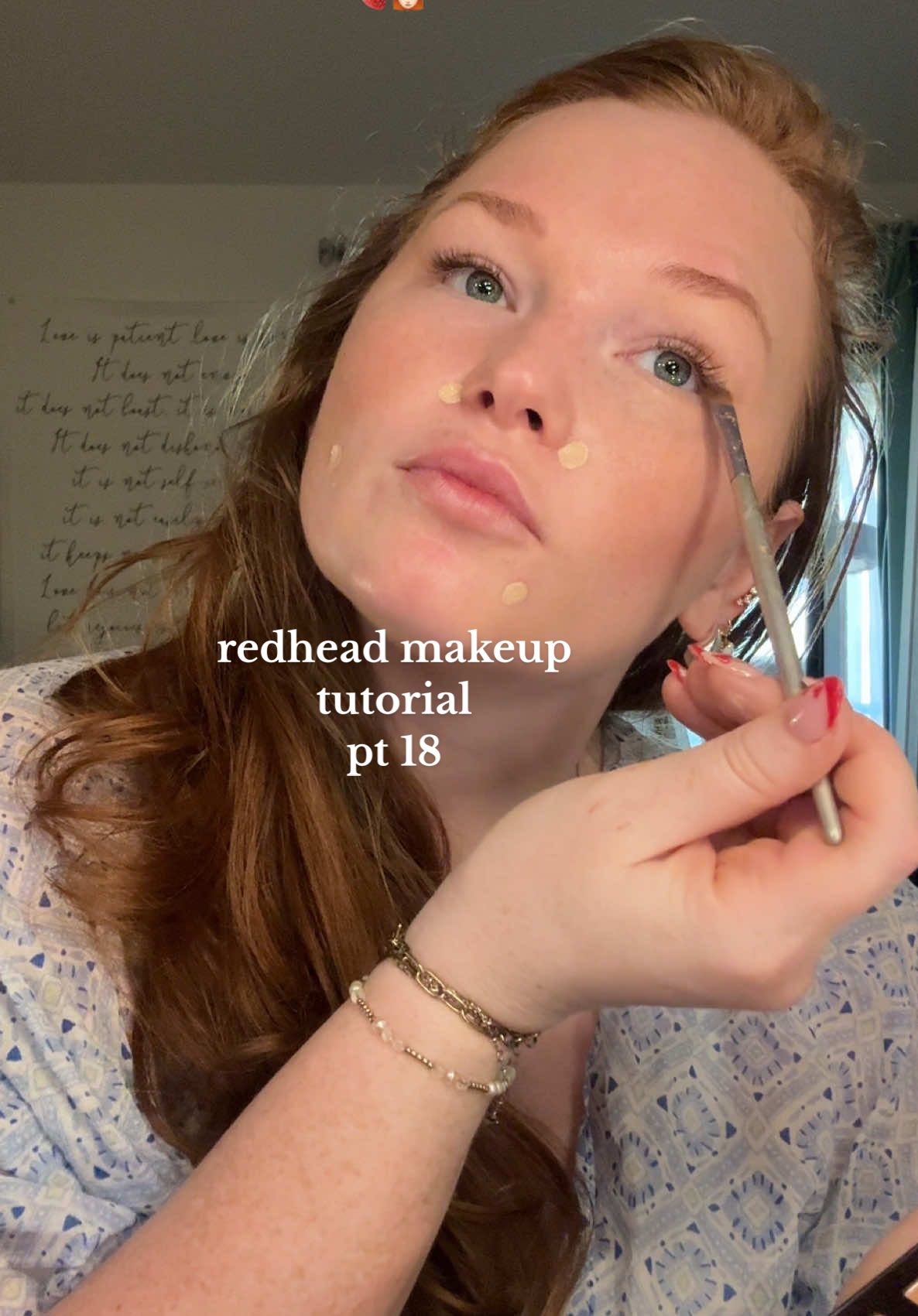 Pt 18 💗🐴 | face is a little pink from an exfoliating mask I did the night before from @The Ordinary 🥵 @tarte cosmetics @Patrick Ta Beauty @Rare Beauty @Maybelline NY @NYX Professional Makeup @elfcosmetics @bobbibrownth @Fenty Beauty @Sephora Collection @laneige_us #grwm #fyp #redhead #makeuptutorial #foryoupage #beauty 