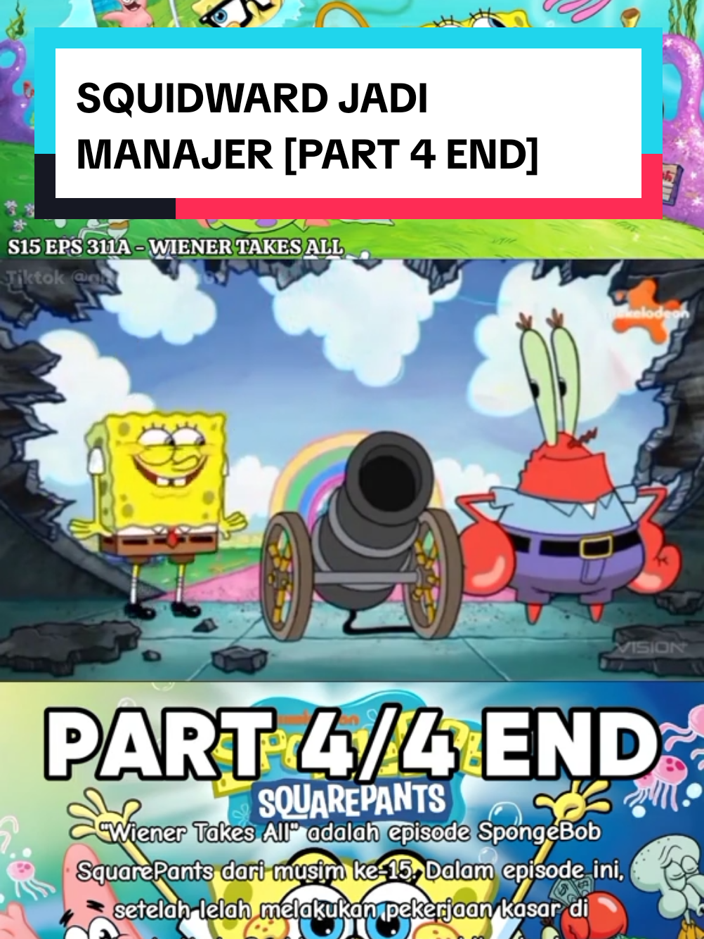 Spongebob Episode Baru | Season 15 - Wiener Takes All | Part 4 End #spongebobbahasaindonesia #kartunlucu #kartunanak #kartun2024 #fypシ  #cartoon #spongebobmovie #spongebob #lewatberanda #spongebobindonesia #spongebob2024 
