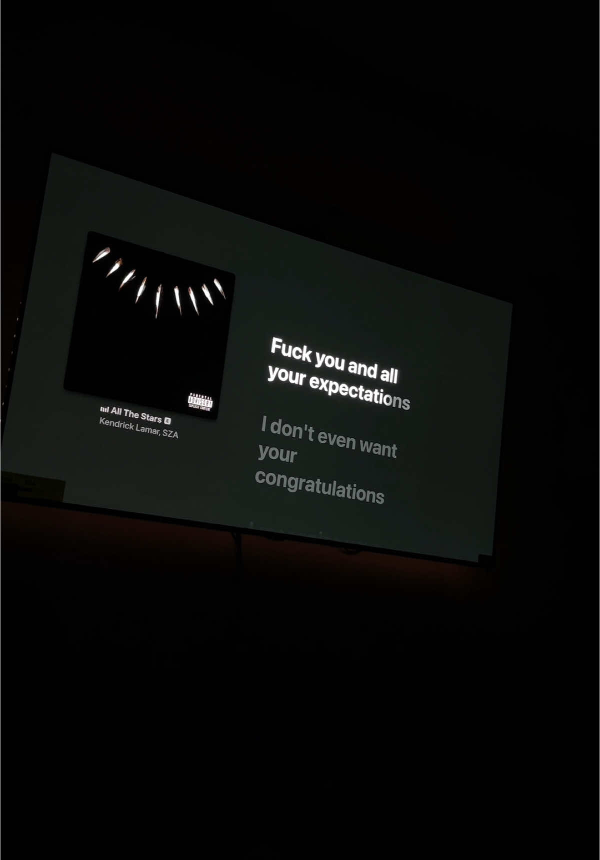 All The Stars - Kendrick Lamar & SZA #lyrics #television #fyp #applemusic 