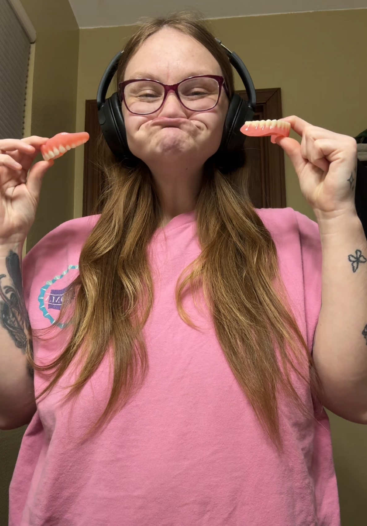 Freeeedooom. ❤️  Video Description: Just a toothless white lady taking her dentures out for the day and placing them in a denture case. #dentures #toothless 