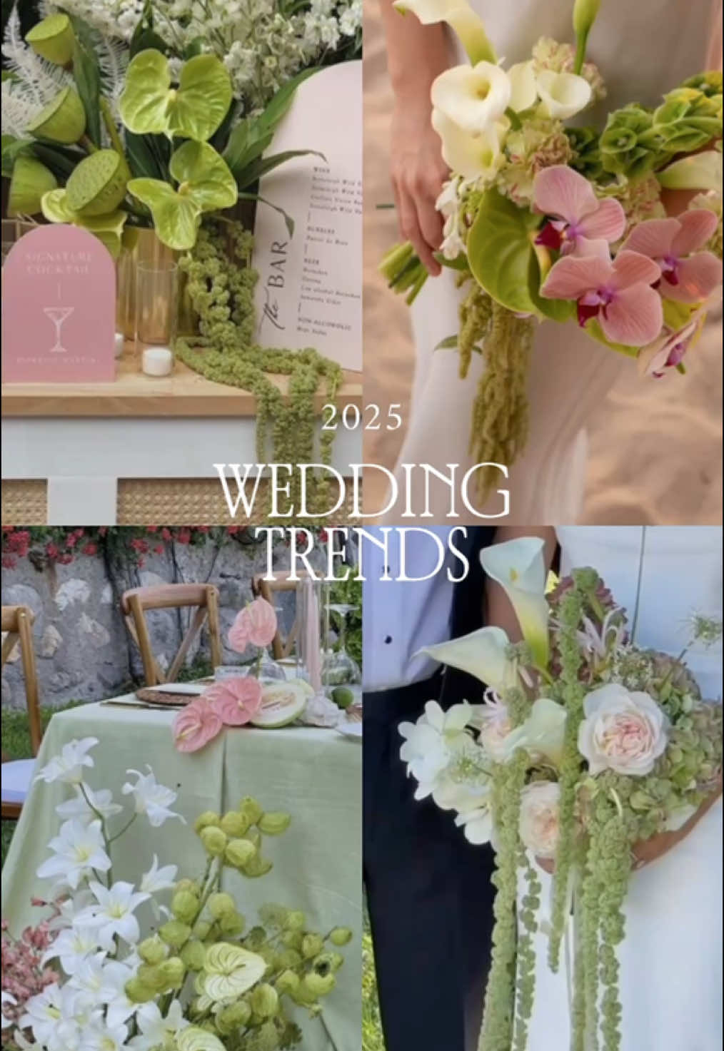 Wedding trends you should expect to see more of, in the wedding decor category in 2025, that we are absolutely obsessing over✨ Which one of these  2025 trends is your favorite wedding decor trends?  #weddingtrends #weddingdecor #weddingdesign #weddingplanning #weddinginspo #2025wedding #weddingtrends2025 