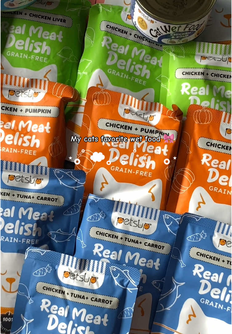 Petsup Cat Wet Food Meow Monthly Delish Bundle + Free Cans/Pouches 🎀 #wetfood #petsup #catsoftiktok 