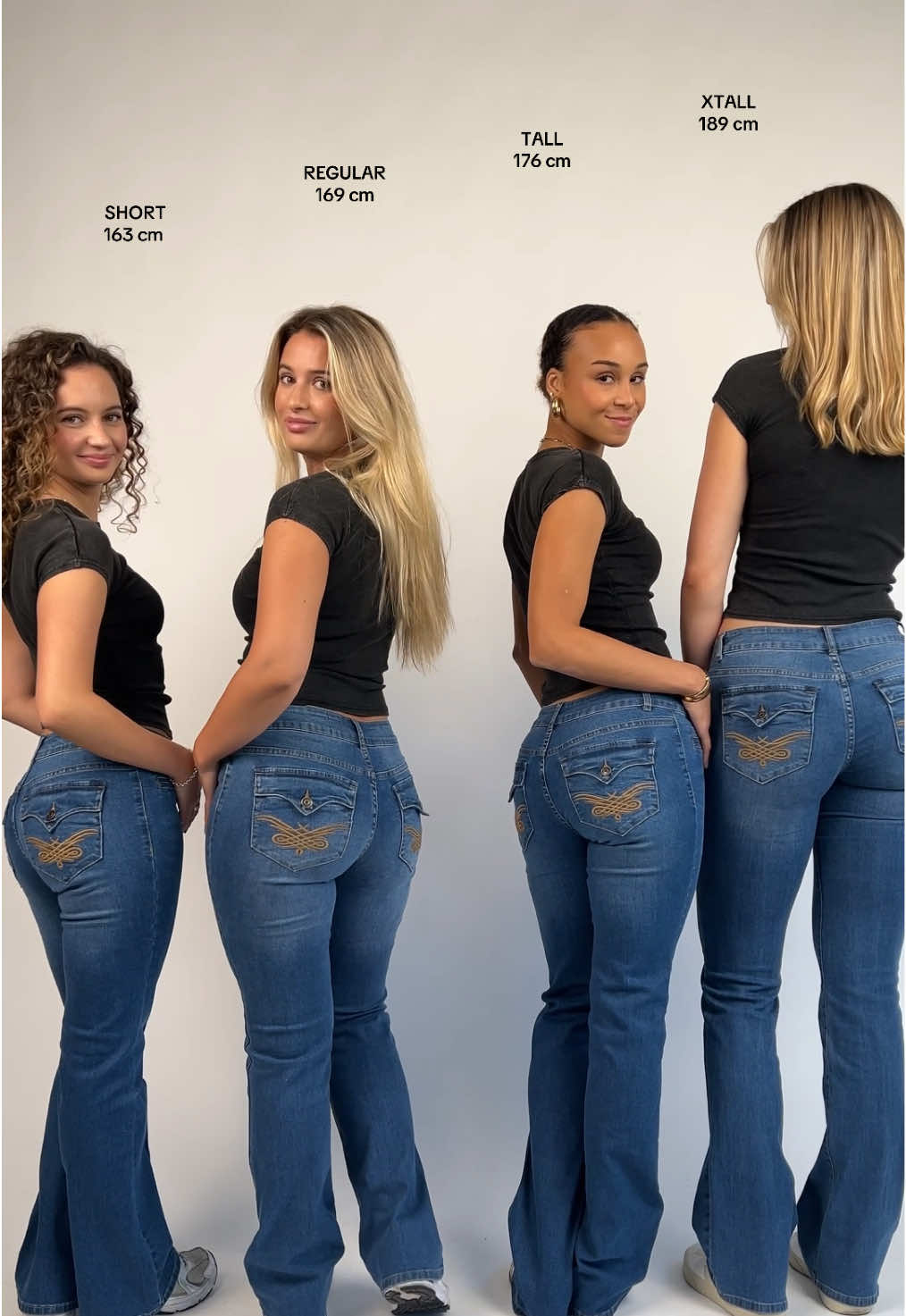 Short, Regular, Tall & Xtall Styled In 'Claire' 02Low Bootcut Jeans 💕 #shortgirlproblems #tallgirlproblems #stretchy #comfort #MADLADY 