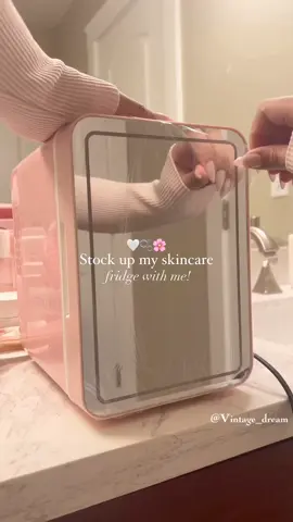 Stock up your skincare fridge with me! ✨ This adorable 8L Mini Beauty Fridge is perfect for keeping your products fresh and cool.  Get yours today via the link in my bio! 💖 #skincare #beautyfridge #minifridge #affiliate #linkinbio