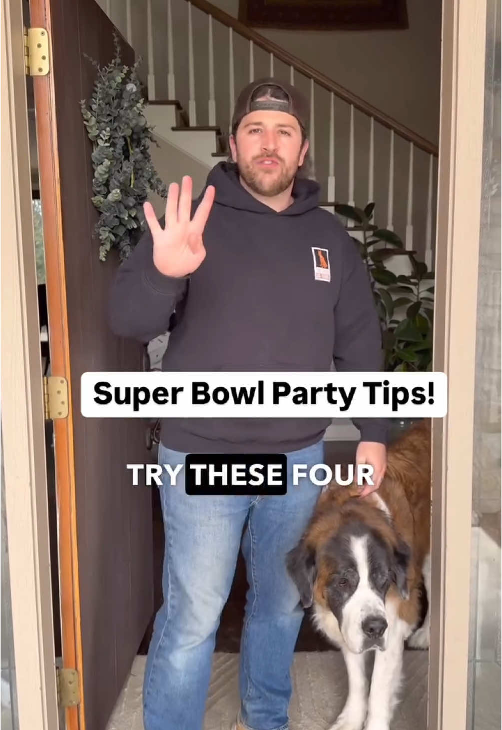 How does your dog behave when you invite guest into your house? For many, this is a chaotic experience, but let’s walk through some things that will help! firstly is the energy of the person coming into the house. If they come in hot, with a high-pitched baby voice egging the dog on to get excited, we are screwed. Remember, dogs greet through their nose, so give them the opportunity to do so. Ignore them for a few minutes so they can smell you find out who the guest is, where they’re coming from, and all the information that’s important.  Fulfill your dog before the guest come over. Take them for a long walk, a good obedience training session, or a session of their choice. No matter what, don’t keep your dog, locked up inside of your home all day and then question while your dog is acting like a psychopath when you bring your family over.  Remember, the leash is not an outside walking tool, it’s a way to communicate with your dog and control them. Use the leash inside your home so that your dog can’t jump on the counter and steal food. Can’t knock over grandma, and to give general guidance on where they should be in what they should be doing.  when you need them to settle down, use your crate or place command. I don’t think your dog should be stapled to these commands the entire time a guest is there, but utilizing this when your dog gets over excited or there’s a lot happening, specifically with a frozen treat like @Dogsters will give them a chance to calm down. If you have a dog, that’s nervous with people coming into the house don’t be afraid to put them into the crate first. Allow everybody to enter your home, and then bring your dog out. Let me know if you have any questions below!