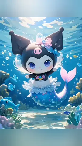 Kurome has become a mermaid princess #youtubeshorts #kuromi #shorts