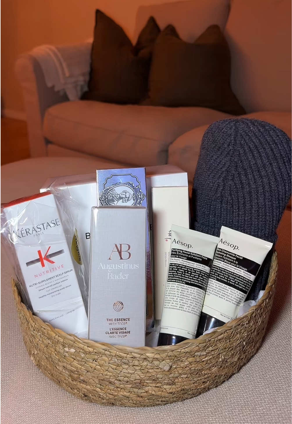 My love language is gift giving!This is my luxury bougie (burr) gift basket! Honestly I’m tempted to keep all these things for myself! @BYREDO @Ami Paris @Augustinus Bader @Kérastase #luxury #luxurystyle #luxurylifestyle #Lifestyle #fashion #men #designer #giftideas #giftguide #giftsforhim #cleanboyaesthetic #giftbasket #giftbasketideas #boujee #bougie #skincare #skincaretips #asmr #asmrsounds #luxuryasmr #unbox #unboxingvideo #packing #packwithme #pack #unpack 