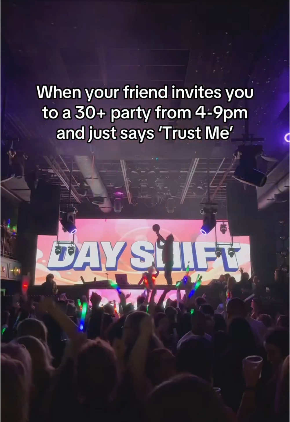 Home in bed for 10pm ✅ No kids 🙌 No phones 📵 Just pure anthems 🪩 Who are you inviting? 👀 #dayshift #party #over30 #rave #80 #90s #naughties 