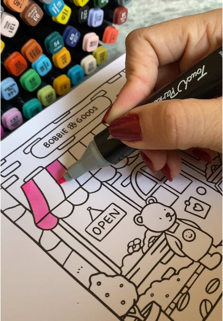 Como pintar sem manchar com as canetas Touch #fy #fyp #bobbiegoods #bobbiegoodscoloringbook #coloringbook #livrodecolorir 