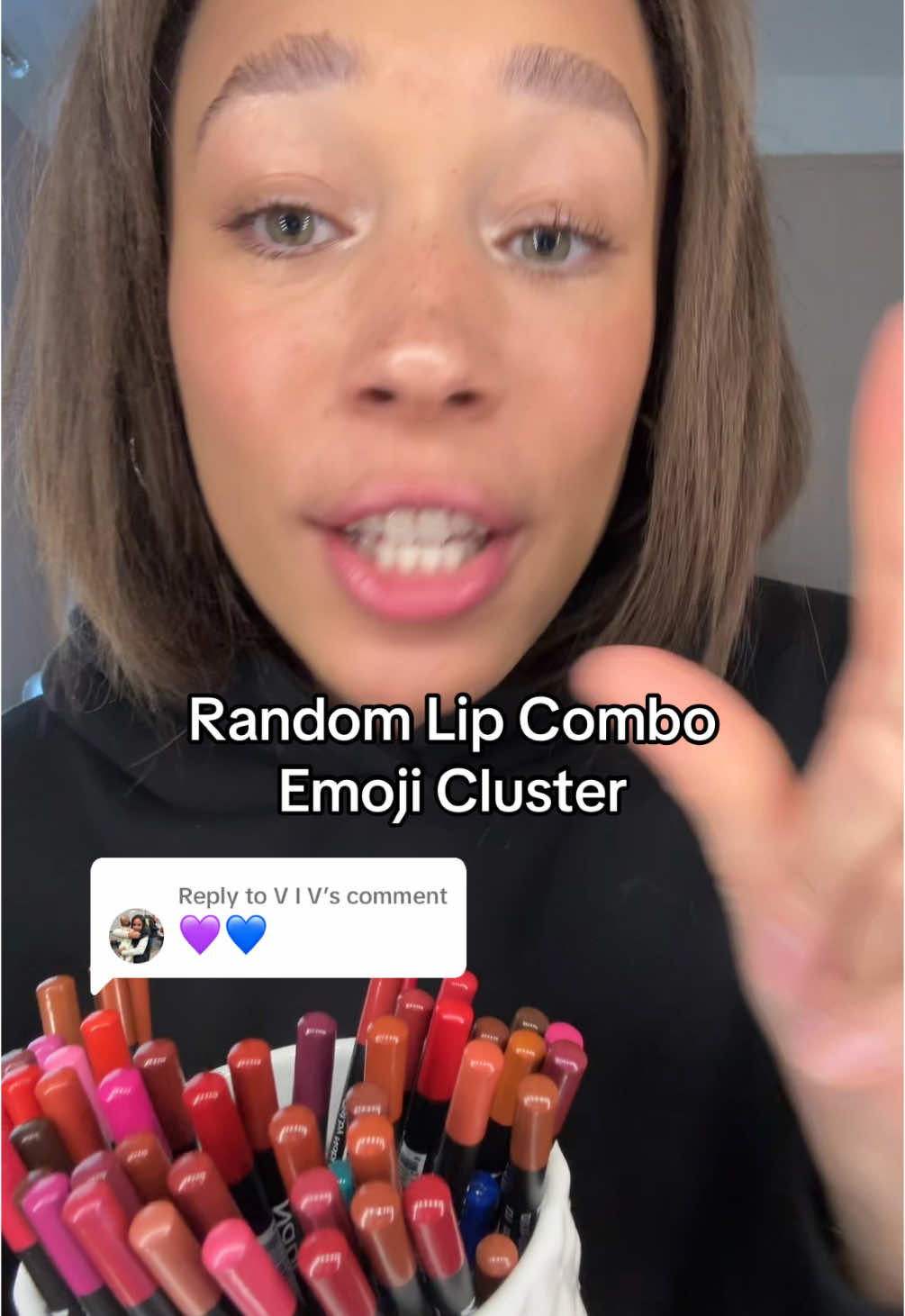 Replying to @V I V if u want to see more comment!!😛 #makeup #randomlipcombo 