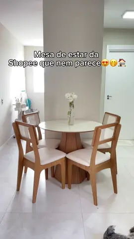 Mesa e cadeiras da Shopee  Digita quero que te mando o link e me segue para mais achadinhos #achadosshopee #shopeefinds #mesa #cadeiras #shopee #apartamentopequeno #saladeestar #decoracao 