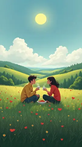 Lovers Tea Time 💞🫖 A cozy romantic moment comes to life in this dreamy animated scene. Watch as gentle breezes sweep through the wildflower meadow while two lovers share tea and strawberries against a backdrop of rolling hills and cotton-cloud skies. The perfect blend of romance and serenity for your Valentine's Day. Nature anime live wallpaper. #RomanticAesthetic #TeaTime #Bemyvalentine #RomanticMood #animelivewallpaper #mobilewallpaper #animatedwallpaper  🎵Peder B.Helland - Early In The Morning