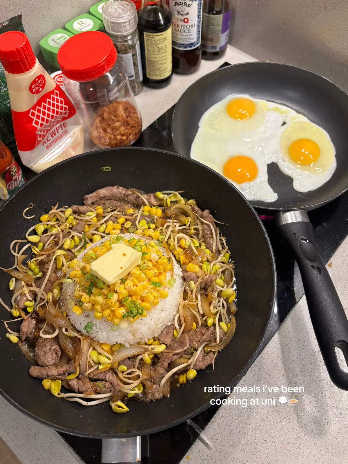 rating meals i’ve been cooking in uni 🍜🤩 swipe for food inspos that you can make in your dorm 😋 #unicooking #unimealideas #recipeinspo #foodinspo #cooking #Recipe #food