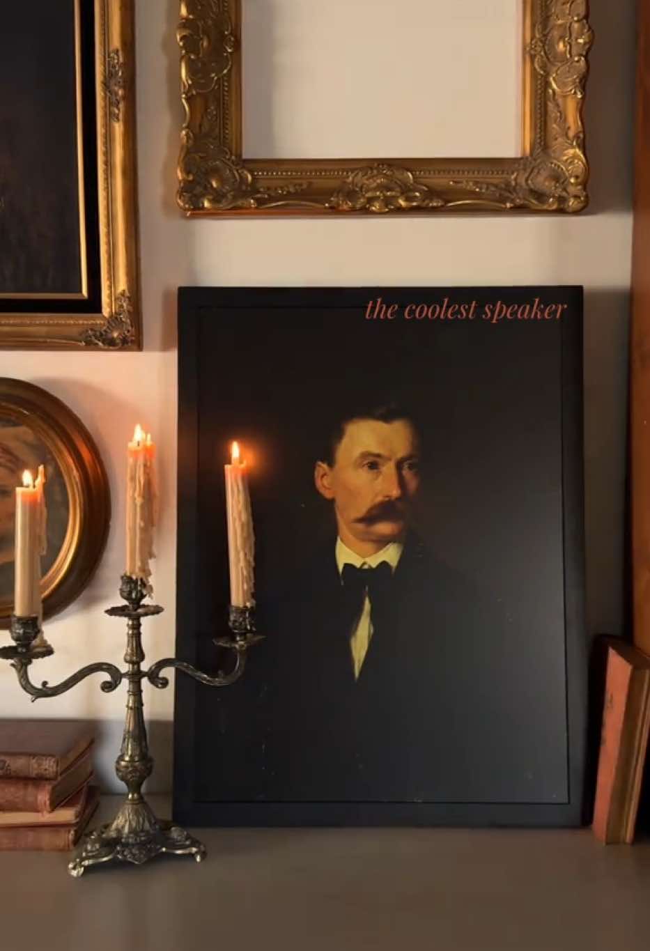 The most aesthetically pleasing speaker that blends right in with your home decor 🤎 #homedecor #interiordesign #homefind #homedecorideas #darkacademia #darkacademiaaesthetic #fyp #foryou #foryoupage 