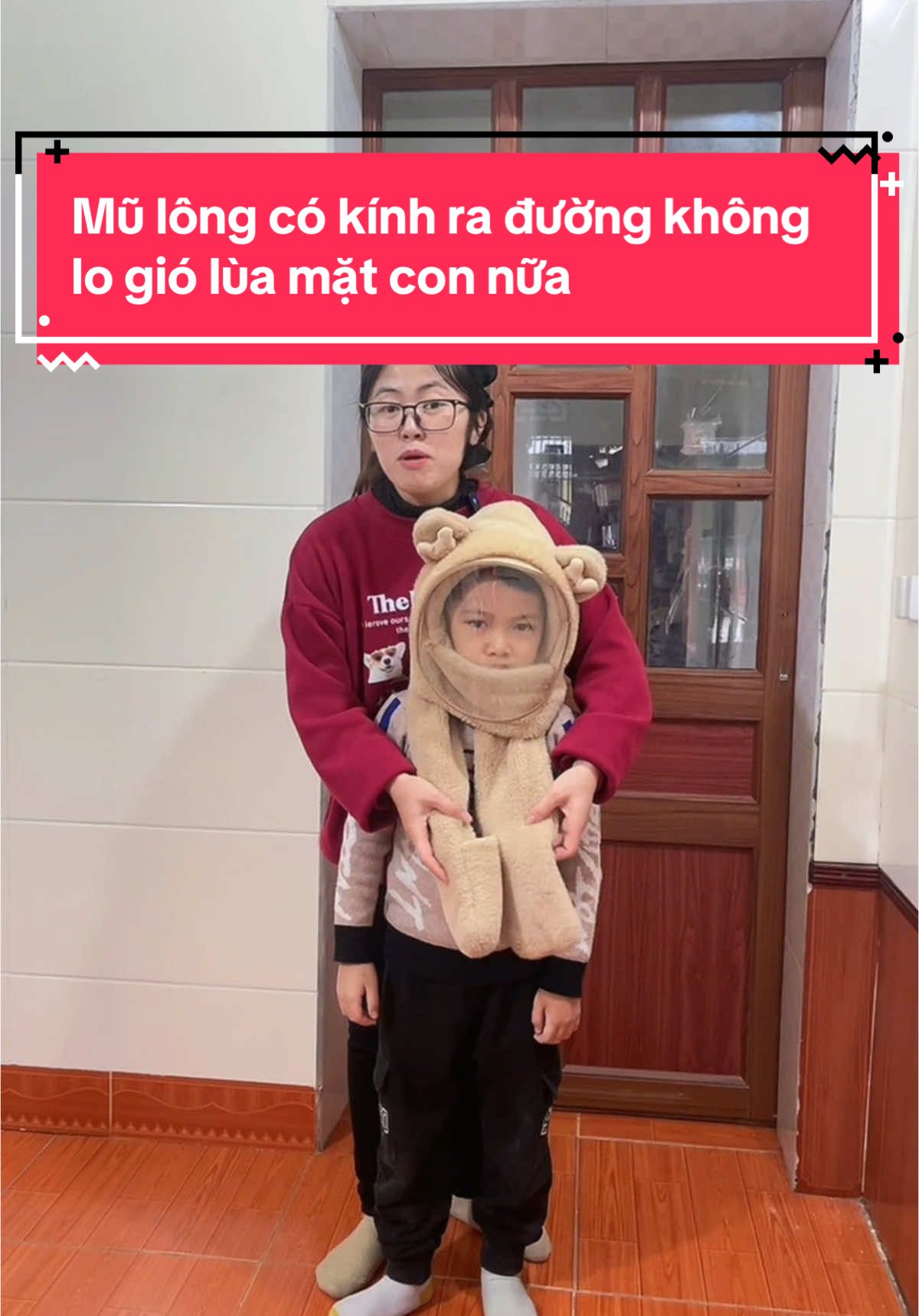Mũ lông có kính ra đường không lo gió lùa vào mặt#langoantapxaykenh #xuhuong#mulongchobe
