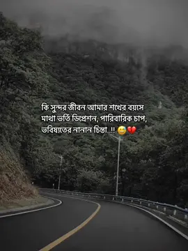 কি সুন্দর জীবন আমার শখের বয়সে মাথা ভর্তি ডিপ্রেশন, পারিবারিক চাপ, ভবিষ্যতের নানান চিন্তা 😅❤️‍🩹 #fyp #foryou #foryoupage #trending #emotional #status #vairalvideo @For You @For You House ⍟ @TikTok Bangladesh @TikTok 