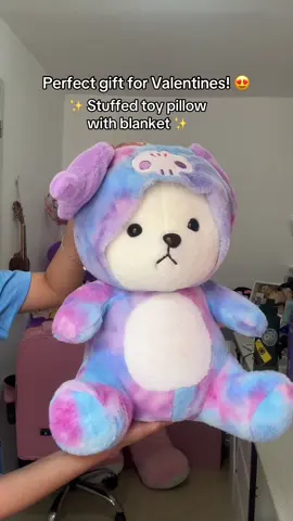 Perfect gift for valentines day! #pillowwithblanket #stuffedtoys #dualuse #yssafinds #perfectgift #ValentinesDay 