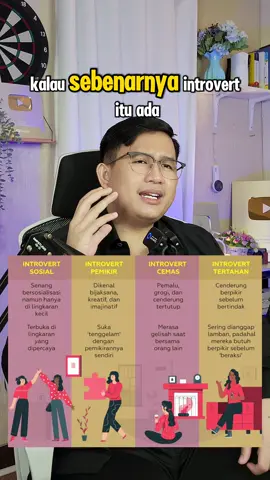 Bukan Cuma Satu, Ternyata Ada 4 Tipe Introvert! 😲 Kamu pikir introvert itu cuma orang yang suka menyendiri? Salah! Ini dia 4 tipe introvert yang mungkin salah satunya adalah kamu: Social Introvert: Suka sendiri karena nyaman, bukan karena malu. Sendiri itu damai, bukan sepi. Thinking Introvert: Pikiran mereka kayak Netflix, penuh imajinasi & renungan. Bisa asyik mikir meski lagi di tengah keramaian. Anxious Introvert: Bukan cuma nggak nyaman di keramaian, sendirian pun suka overthinking. Kadang mikir, 
