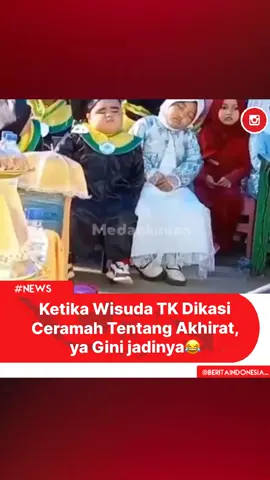 Wisuda TK, para siswanya mendengarkan ceramah tentang akhirat, sedekah dan kain kafan 😅 Ya ngantuklah... . . . . Source Zul Oles / @medankinian  Gimana menurut kalian guys!