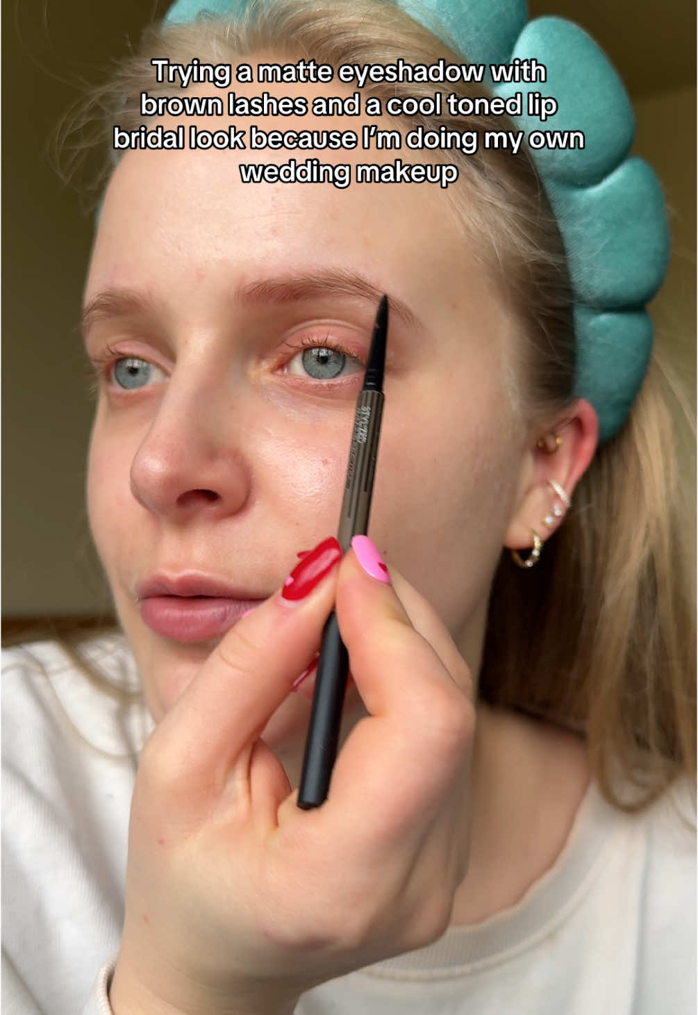 Oh my god OH MY GOD IS THIS IT?? This was a bit of a rollercoaster but I think this might be my favourite one yet, although I’m not sure if the lip is too pink?  Products: @maccosmetics brow pro definer in stylised  @Benefit Cosmetics UK brow setter @PLOUISE shadow base* @Sculptedbyaimee bare basics nude 1 palette, satin silk foundation (I mixed 1.5 and 2.75*), liner duo in nude and rust brown @Anastasia Beverly Hills soft glam palette and amrezy highlighter @Armani beauty luminous silk concealer in shade 3* @Haus Labs by Lady Gaga concealer in shade 04 @Too Faced bronzing stick in chocolate mousse* @Charlotte Tilbury beauty light wand in Pinkgasm, powder bronzer in medium, airbrush pressed powder in fair and setting spray @TATTI LASHES ombré medium to dark brown lashes @YSL Beauty lash clash mascara in brown* @Pat McGrath Labs satinallure lipstick in veiled rose *=ad/gifted product #2025bride #paleskinmakeup #bridalmakeup #bridallook #bridemakeup #weddingmakeup  #2026bride #2025wedding #julywedding #doingmyownweddingmakeup #bridalmakeuplook 