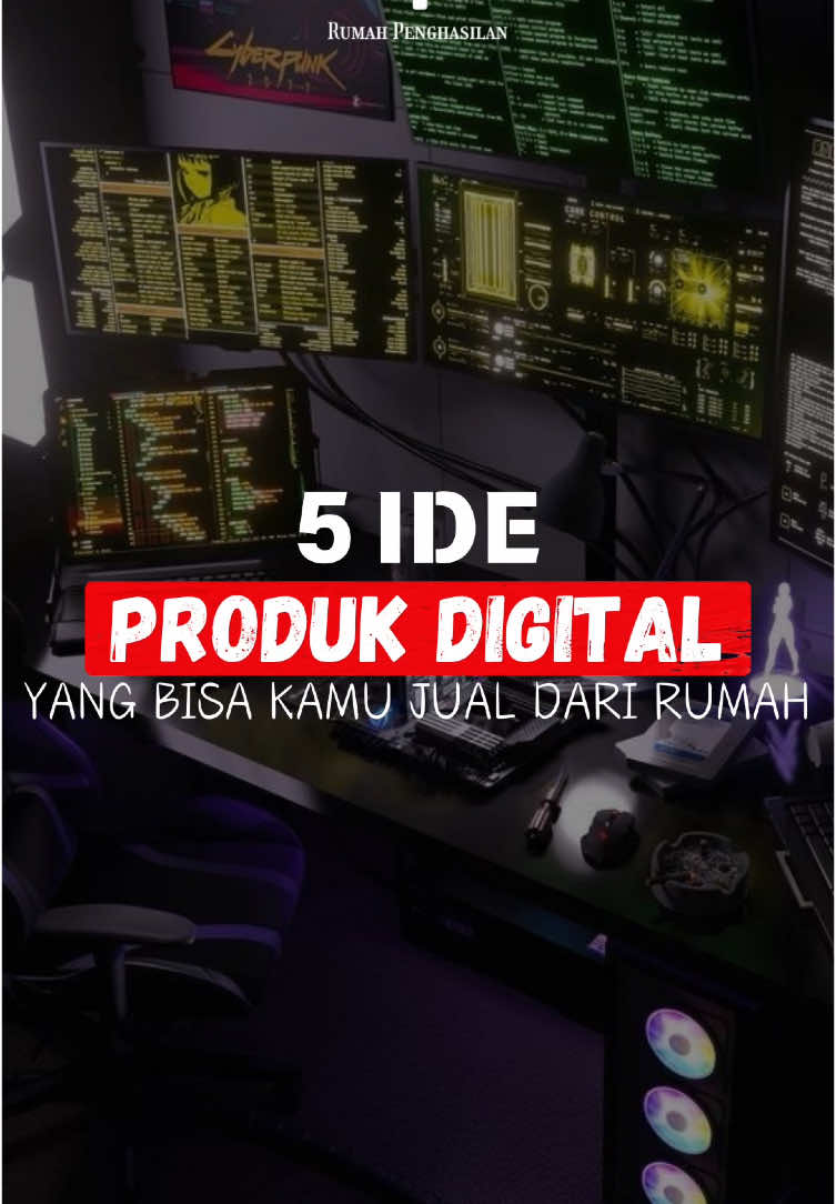 5 Ide Produk Digital Yang Bisa Kamu Jual Dari Rumah Yang ingin mulai bisnis produk digital bisa cek di bio atau komen 