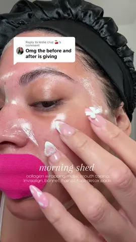 Replying to @leslie cruz 🍒 the list of things i do before bed to wake up with ✨korean glass skin✨ you definitely have to romanticize your night time skin routine to truly love doing this, but let me tell you it is SO SO worth it and your glowing healthy skin is the result of it! #medicube #collagennightwrappingmask #collagenmask #footpads #morningshed #koreanglassskin #mouthtapesleeping #skincareroutine #collagenmask #koreanskincare #tiktokmademebuyit #spotlightfinds #lovelanguage #seasonalgems 