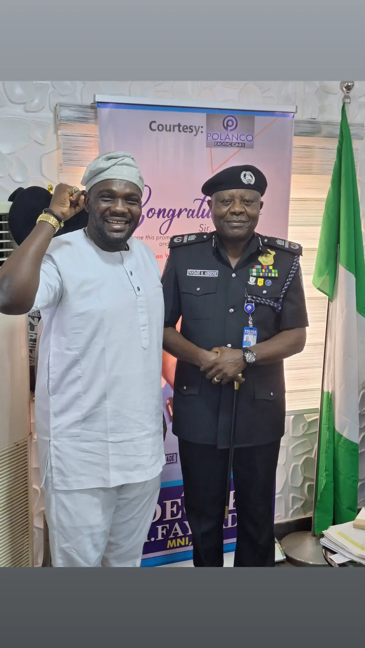Last week with the ASSISTANT INSPECTOR GENERAL OF POLICE, Zone 2 Police Command(Controlling Lagos & Ogun State Police Command) Adegoke Fayoade.  Thank you for all you do to ensure Mohbad gets justice. We strongly appeal not to let the public down sir.  #justiceformohbad  #breakthesilencefoundation  #npfareforjustice #goodpoliceofficer ##noretreatnosurrender  #yomifabiyi #standbywhatisright