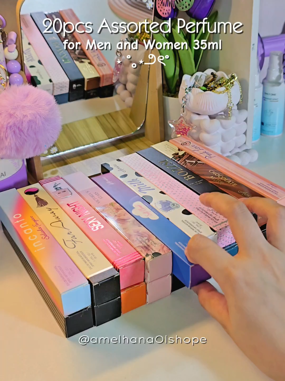 perfect pang regalo, pang benta o pang personal use super sulit walang tapon✨️ #assortedperfume #20pcsperfume #perfumeformenandwomen #35mlperfume #amelhanashop 
