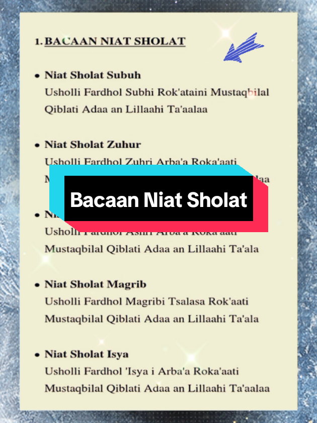 Bacaan niat sholat 5 waktu #islamituindah #niatsholat 