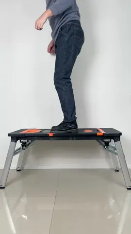 LEADALLWAY 7in1 workbench with power outlet and 33ft long power cord foldable plainted work table as workbench,scafffold,latform,sorhorse,car creeper and hand truck with 4 wheels